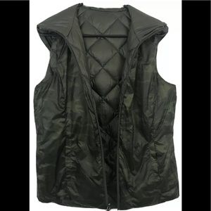 NWOT GERRY Green Camo Down Hoodie Packable Vest S